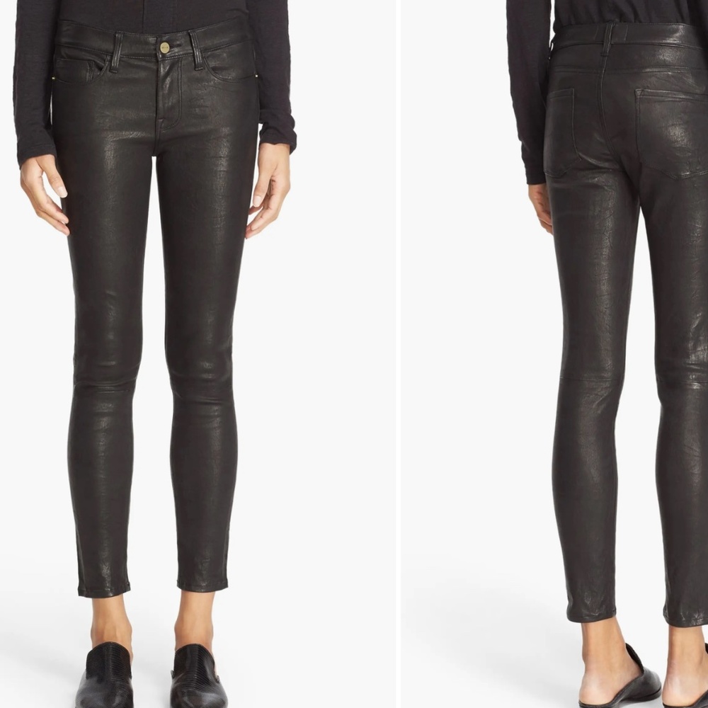 "Le Skinny" Lambskin Leather Pants - SZ 25